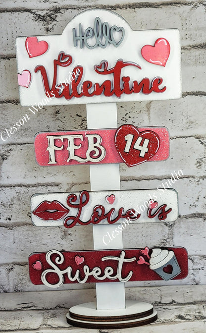 Hello Valentine Street Sign