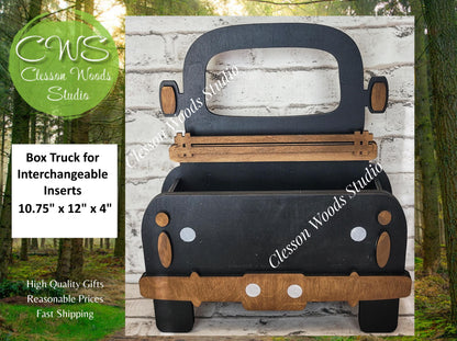 Finished Ready to Display Black Box Truck for Interchangeable Inserts