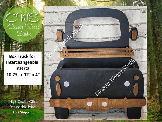 Finished Ready to Display Black Box Truck for Interchangeable Inserts