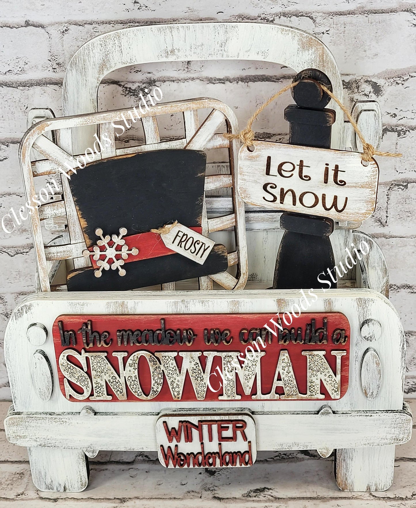 Add On Only - Let It Snow Snowman Hat 5 Piece Box Truck Set