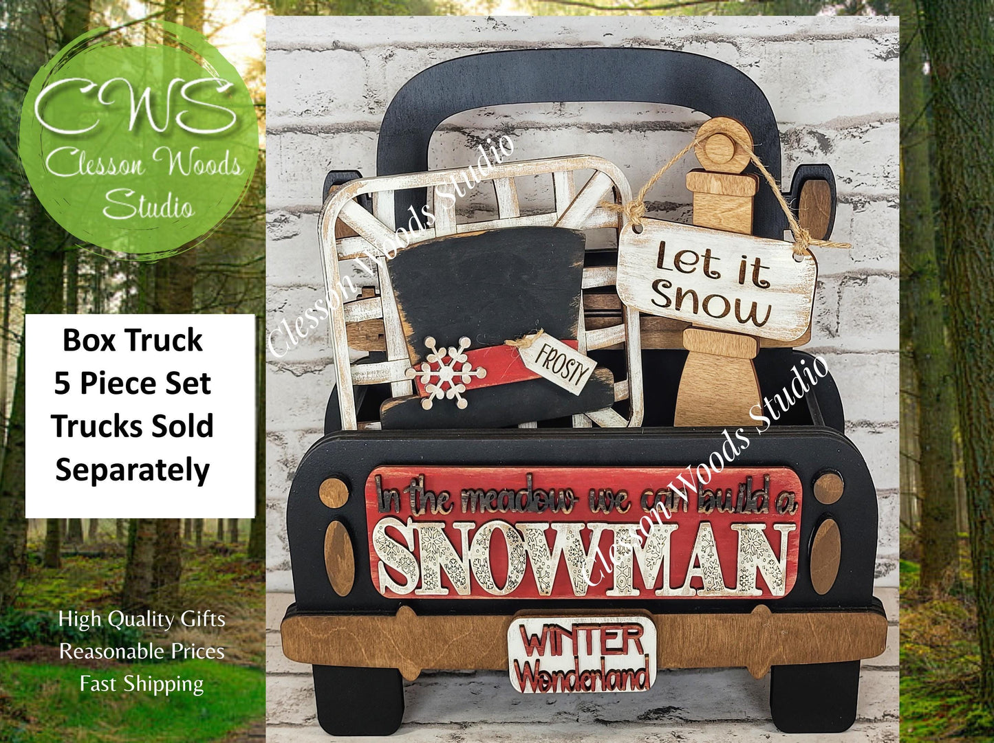 Add On Only - Let It Snow Snowman Hat 5 Piece Box Truck Set