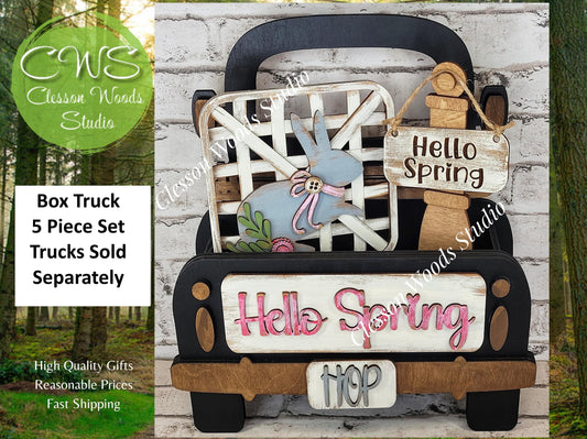 Add On Only - Hello Spring Bunny 5 Piece Box Truck Set
