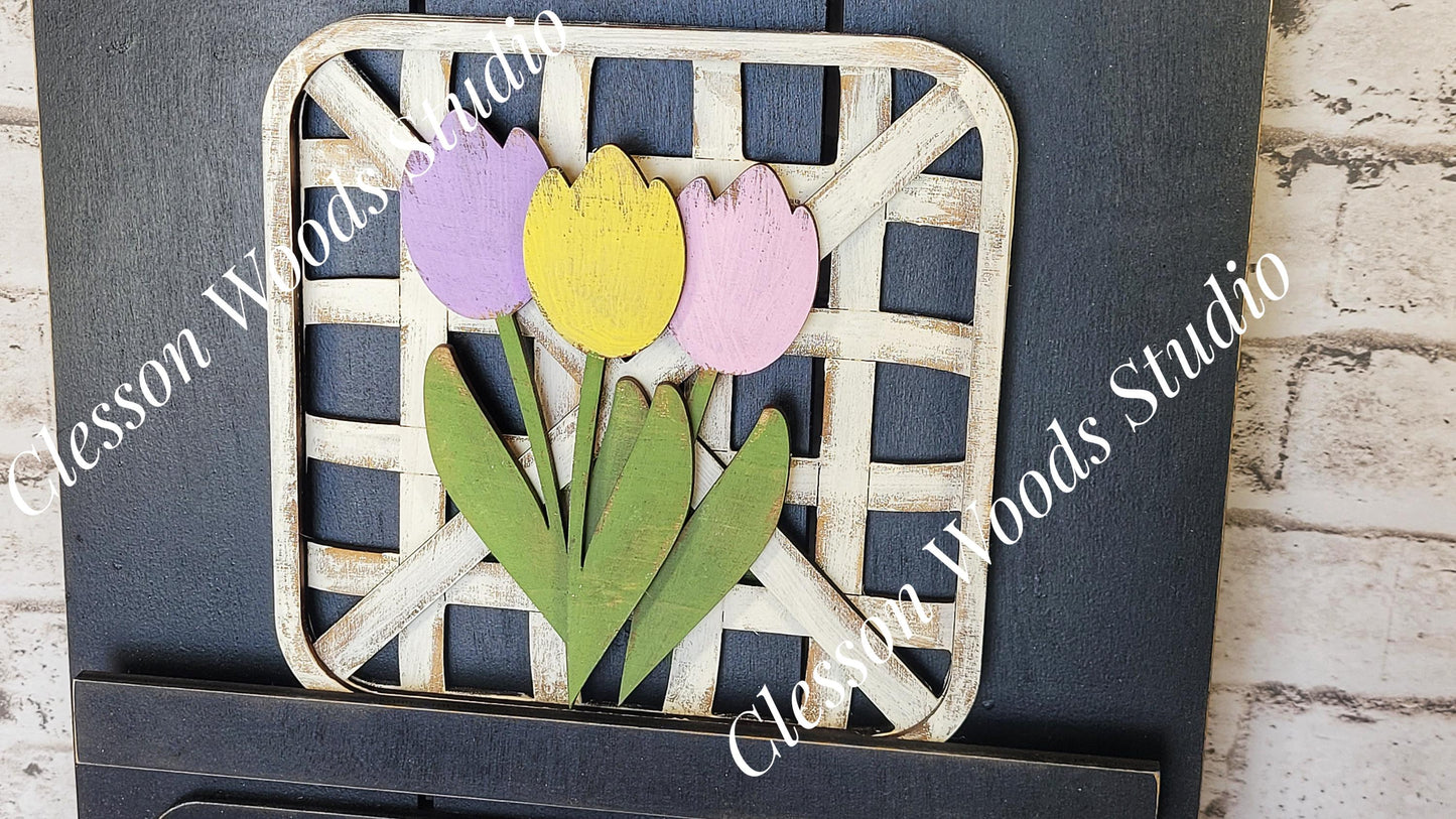 Bloom Tulips Tobacco Basket 3 Piece Set for Pallet Sign