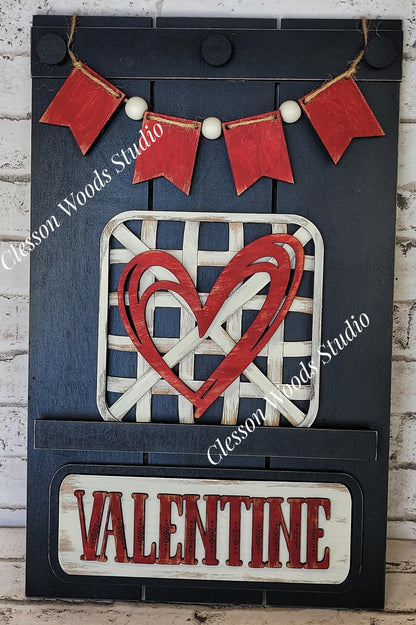 Valentine Heart Tobacco Basket 3 Piece Set for Pallet Sign