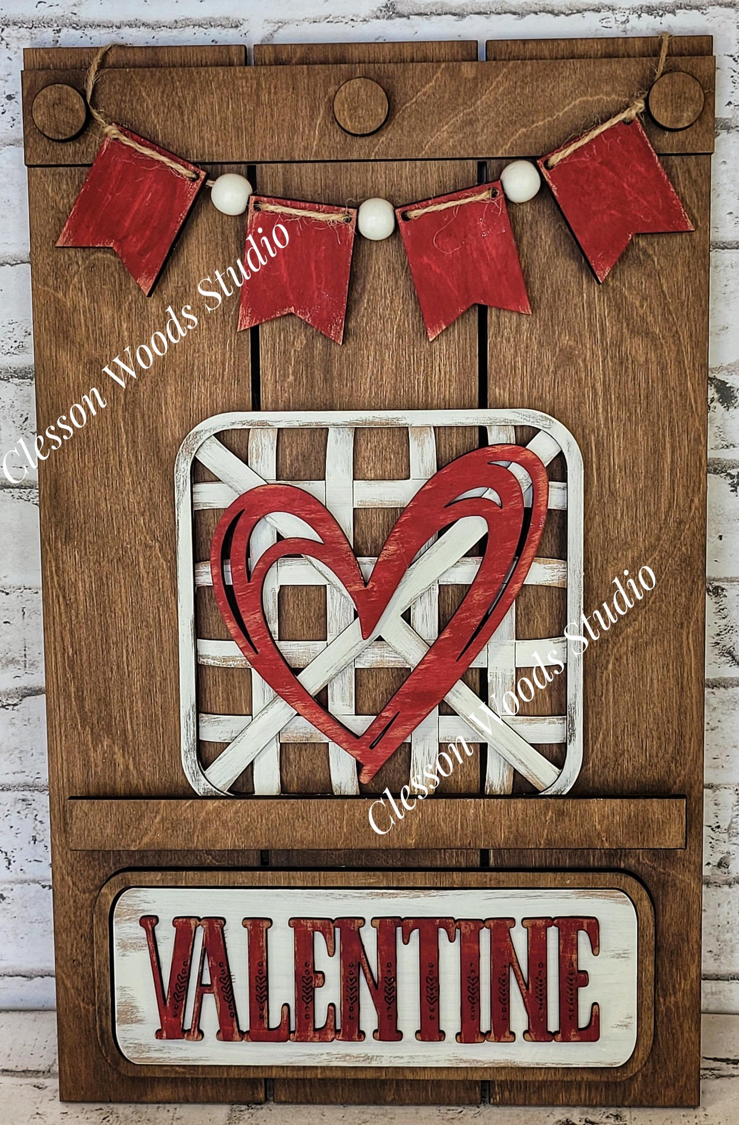 Valentine Heart Tobacco Basket 3 Piece Set for Pallet Sign