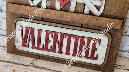 Valentine Heart Tobacco Basket 3 Piece Set for Pallet Sign