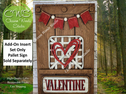 Valentine Heart Tobacco Basket 3 Piece Set for Pallet Sign