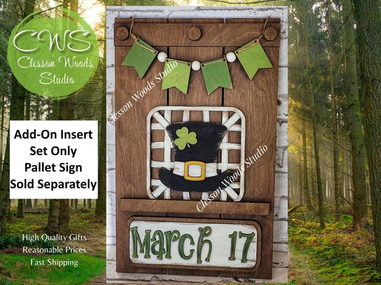 St. Patrick's Day Hat Tobacco Basket 3 Piece Set for Pallet Sign