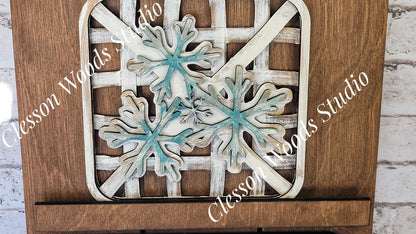 Winter Wonderland Snowflake Tobacco Basket 3 Piece Set for Pallet Sign