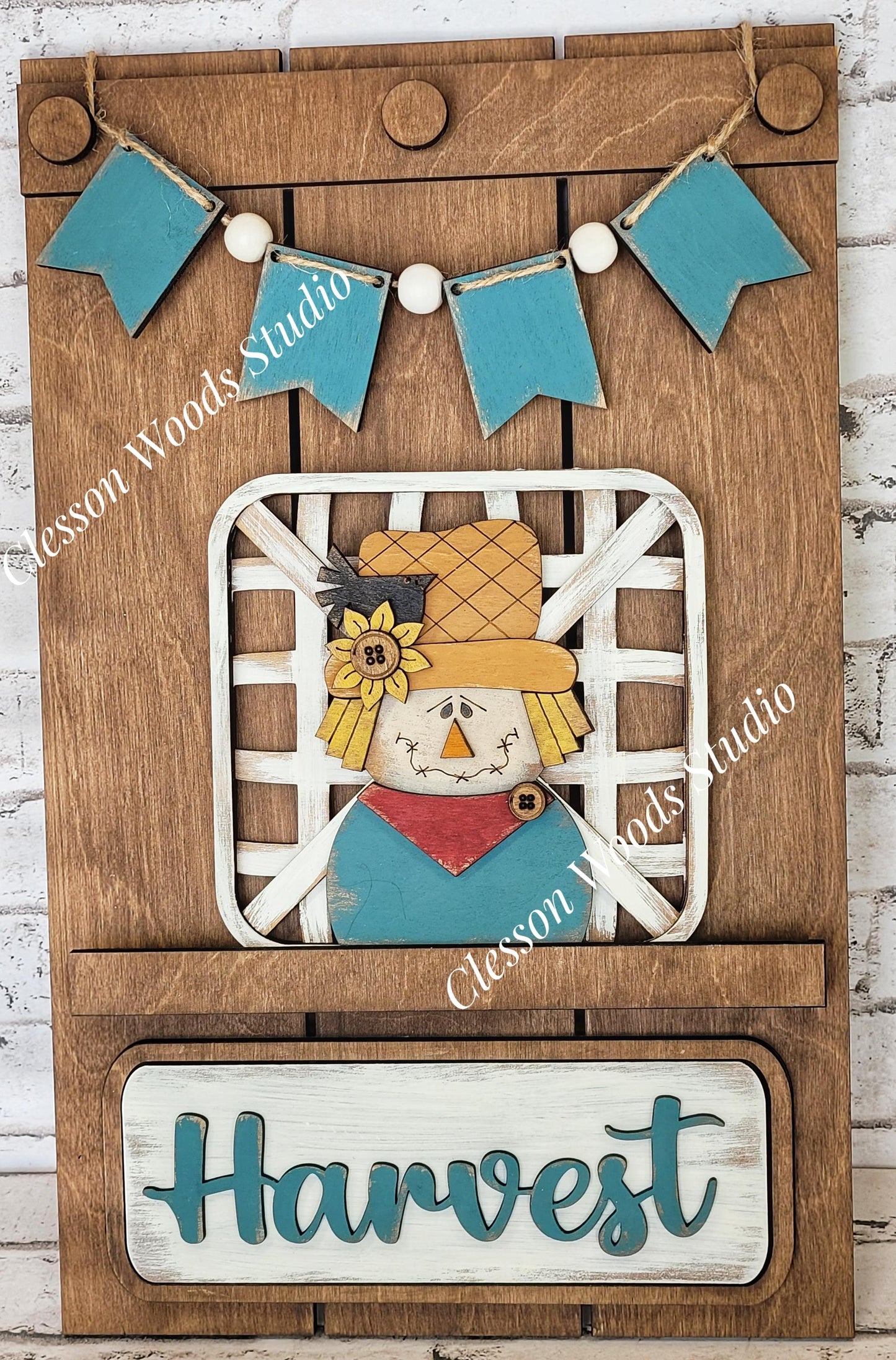 Harvest Scarecrow Tobacco Basket 3 Piece Set for Pallet Sign