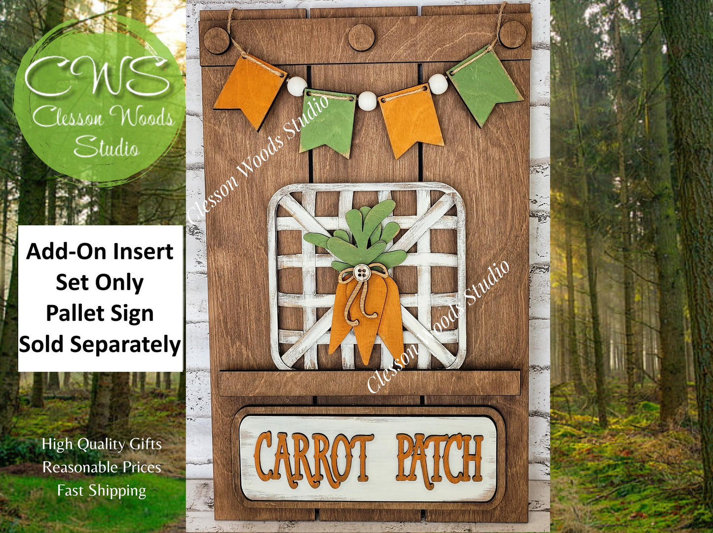 Carrot Patch Tobacco Basket 3 Piece Set for Pallet Sign