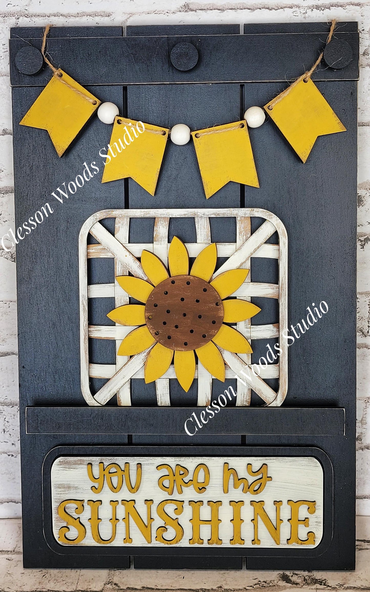 Sunflower Tobacco Basket 3 Piece Set for Pallet Sign
