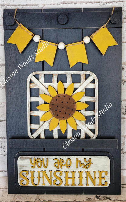 Sunflower Tobacco Basket 3 Piece Set for Pallet Sign
