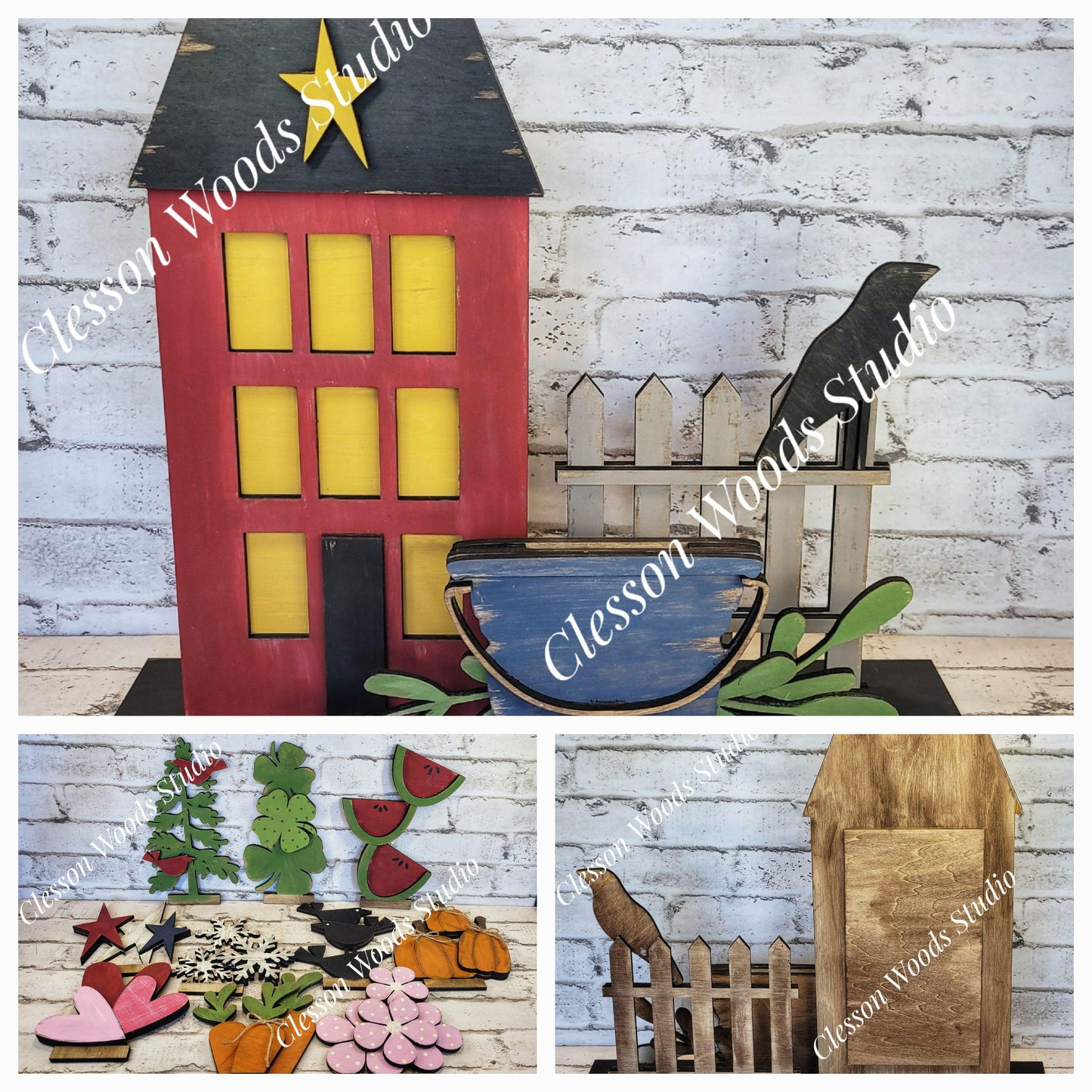 Primitive Saltbox Fence With 10 Inserts Bundle