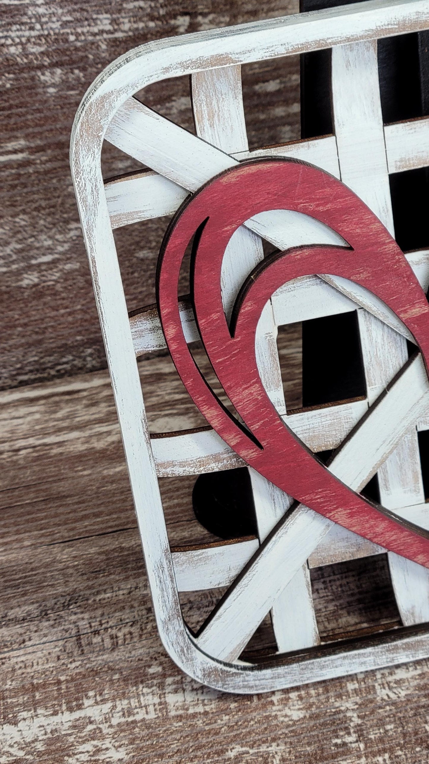 Valentine Heart Set Stained Stand Tobacco Basket Sign Post and Sign