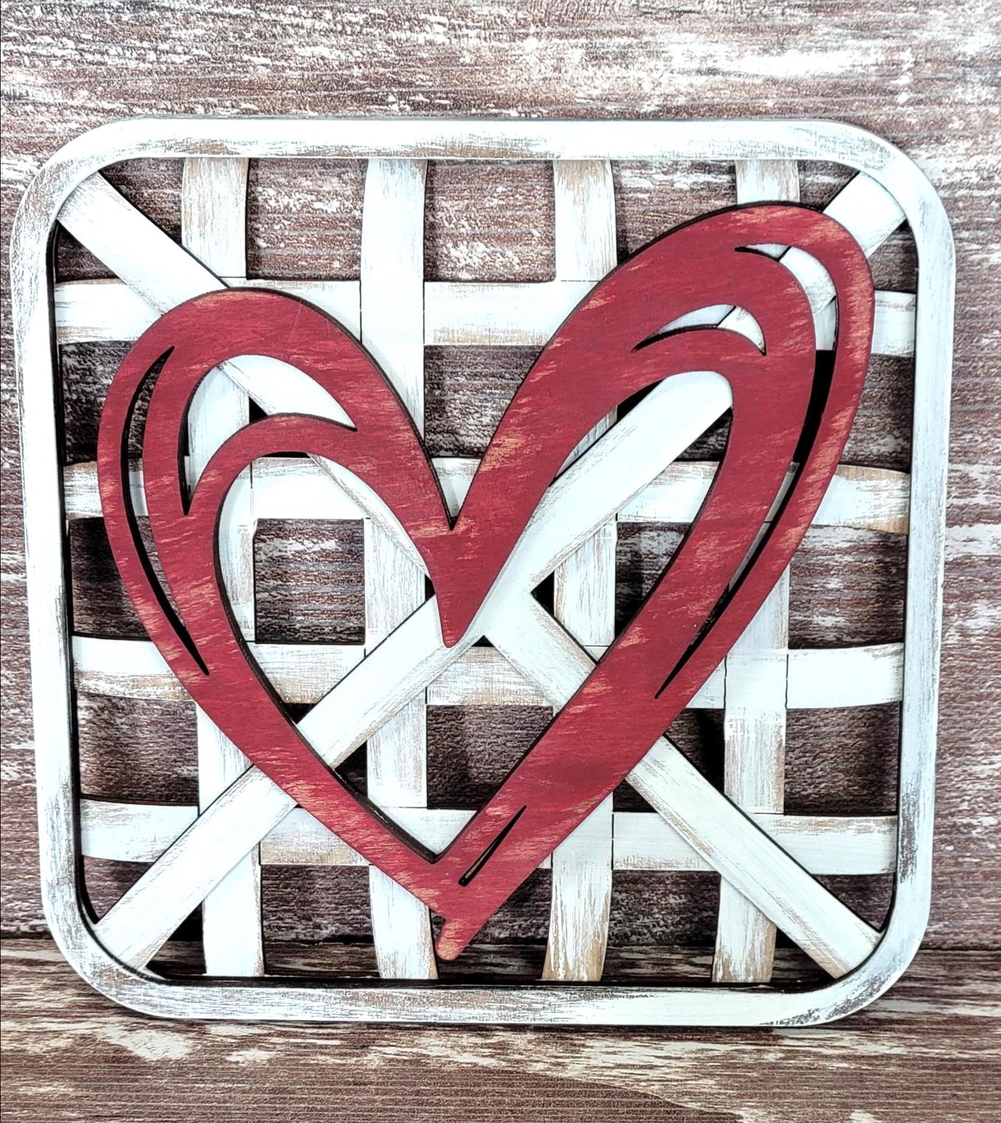 Valentine Heart Set Stained Stand Tobacco Basket Sign Post and Sign
