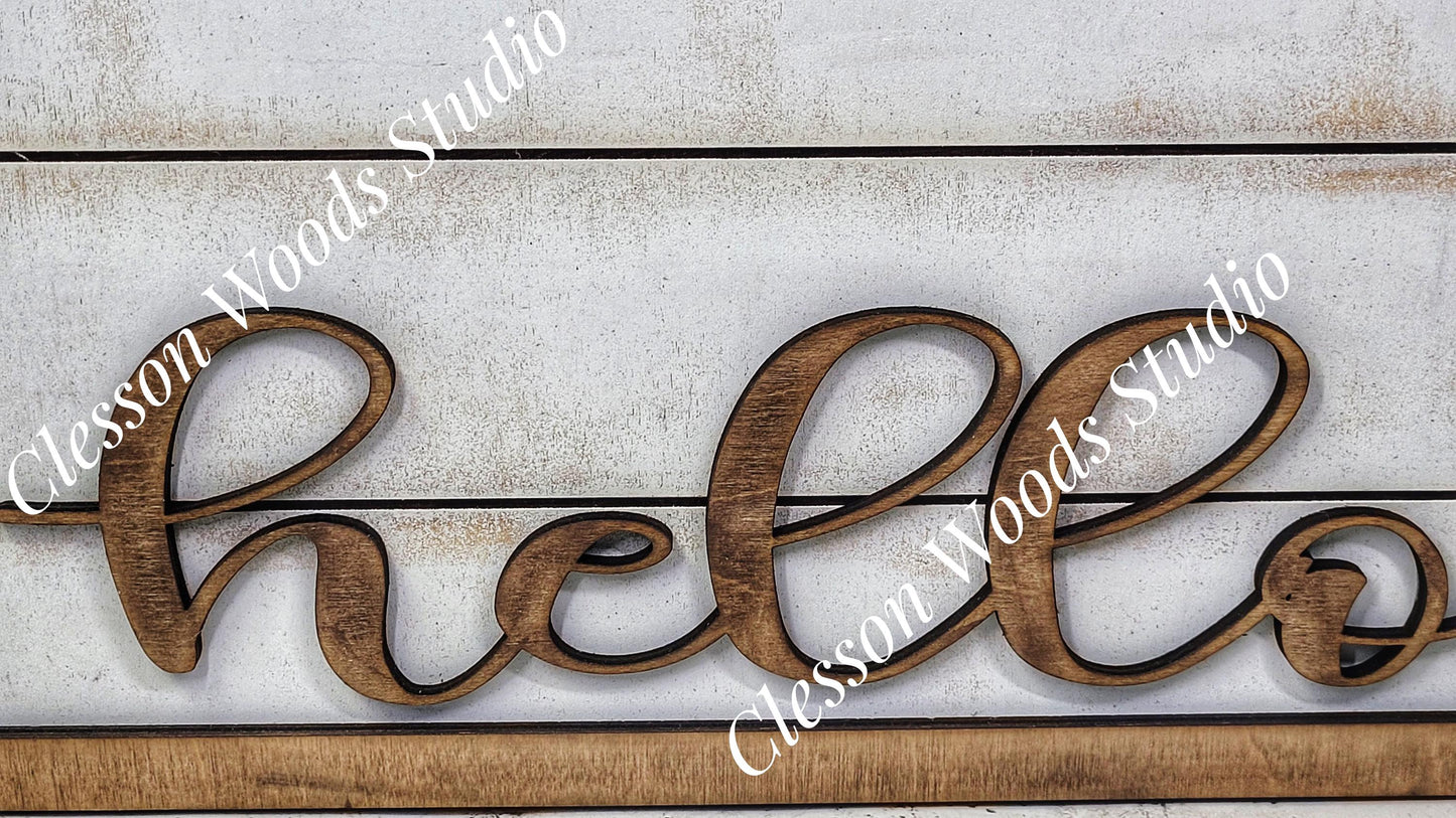 Hello Banner Sign Holder for Interchangeable Mini Banners