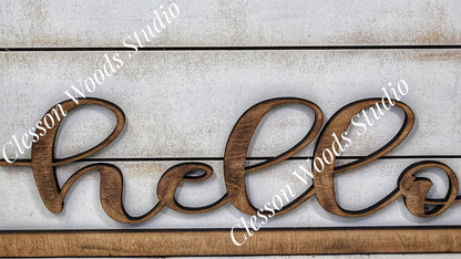 Hello Banner Sign Holder for Interchangeable Mini Banners