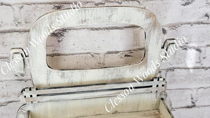 Finished Ready to Display Rustic White Box Truck for Interchangeable Inserts