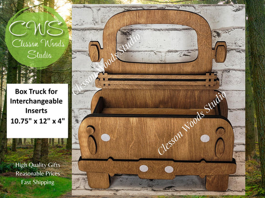 Finished Ready to Display Stained Box Truck for Interchangeable Inserts