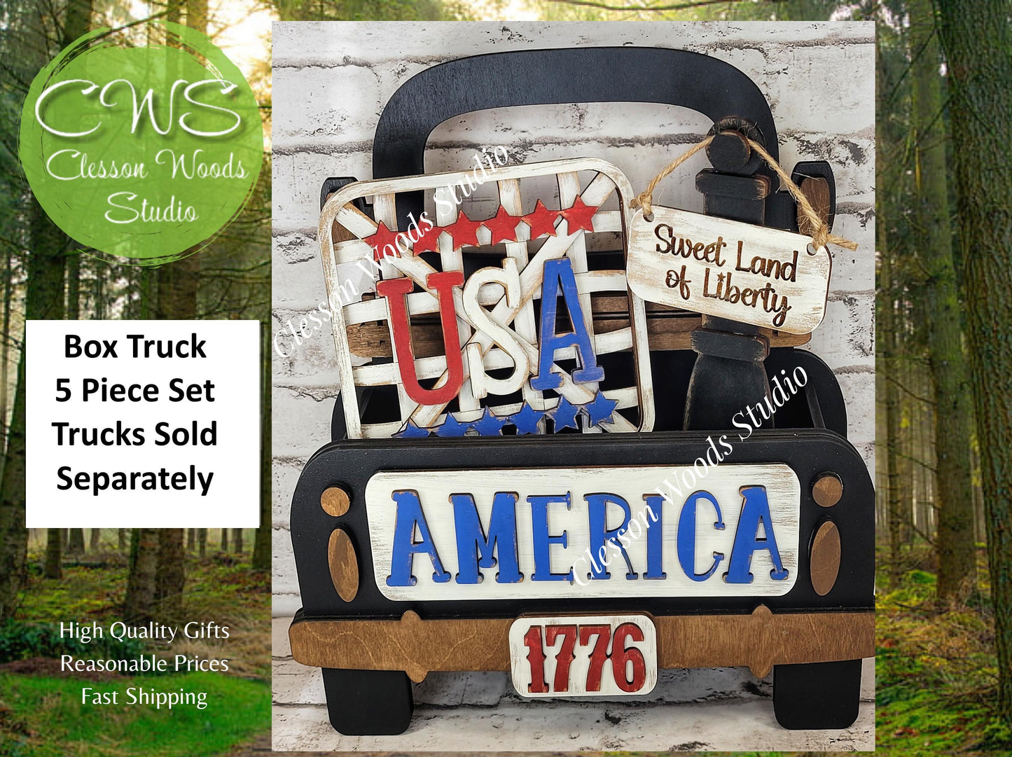 Add On Only - USA 5 Piece Box Truck Set