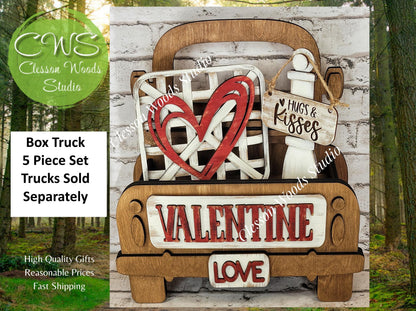 Add On Only - Valentine Heart 5 Piece Box Truck Set