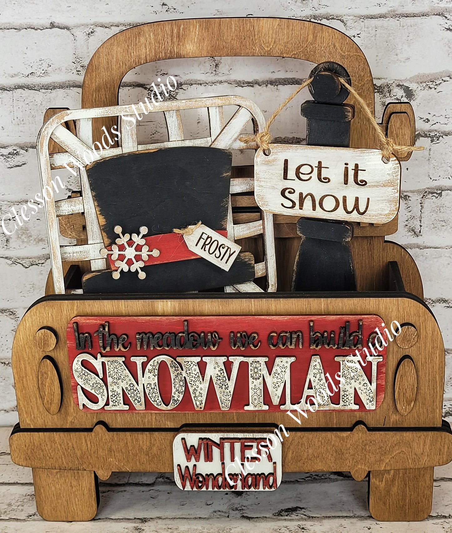 Add On Only - Let It Snow Snowman Hat 5 Piece Box Truck Set