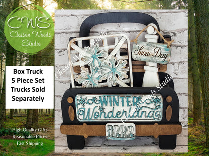 Add On Only - Winter Wonderland Snowflake 5 Piece Box Truck Set