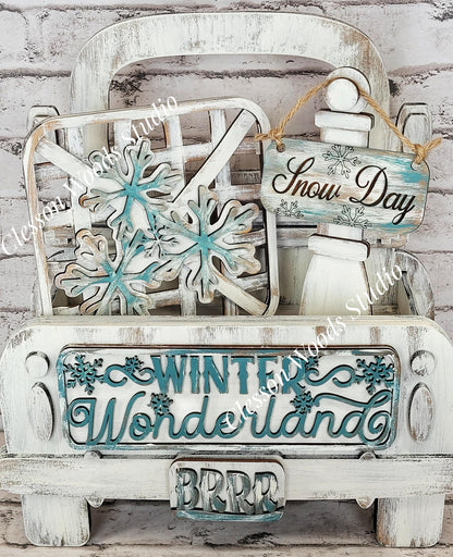 Add On Only - Winter Wonderland Snowflake 5 Piece Box Truck Set