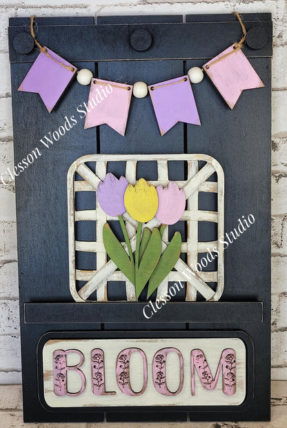 Bloom Tulips Tobacco Basket 3 Piece Set for Pallet Sign