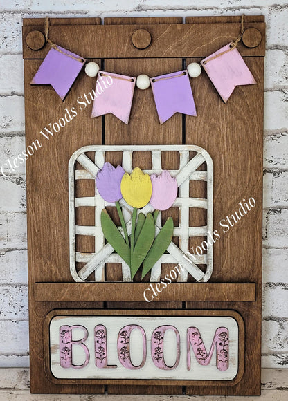 Bloom Tulips Tobacco Basket 3 Piece Set for Pallet Sign