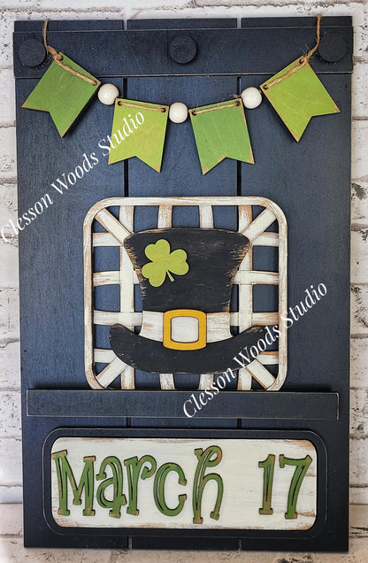 St. Patrick's Day Hat Tobacco Basket 3 Piece Set for Pallet Sign
