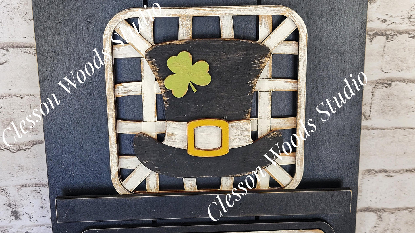 St. Patrick's Day Hat Tobacco Basket 3 Piece Set for Pallet Sign
