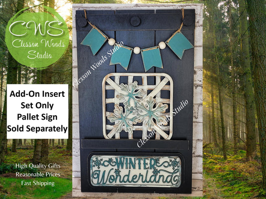 Winter Wonderland Snowflake Tobacco Basket 3 Piece Set for Pallet Sign