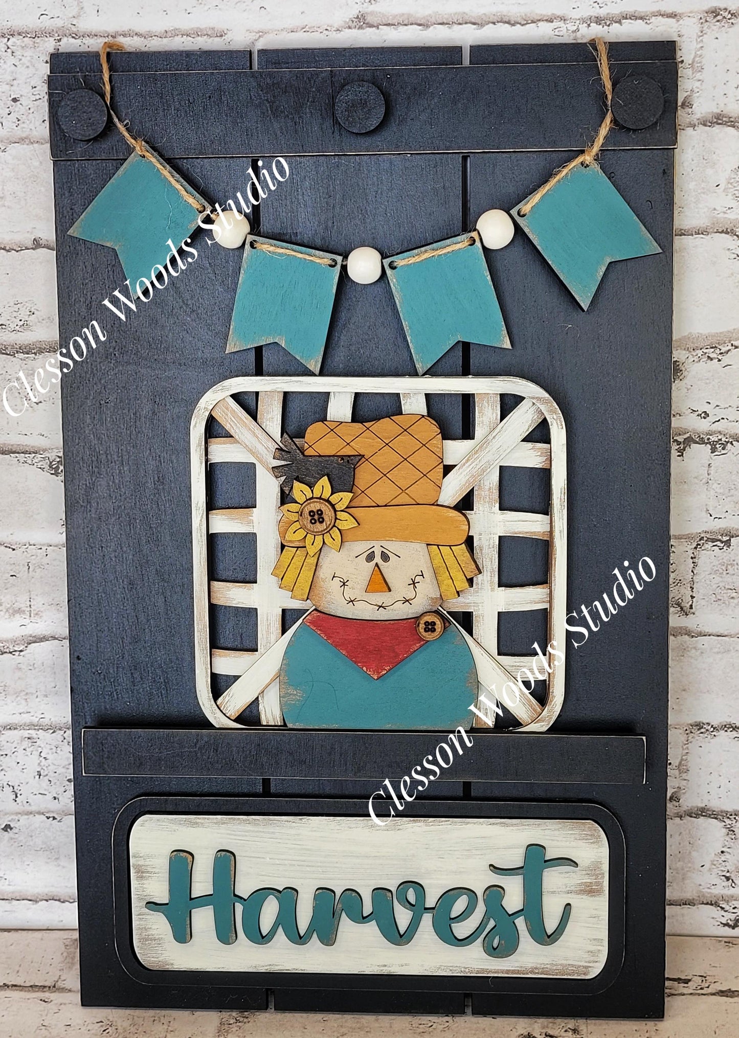 Harvest Scarecrow Tobacco Basket 3 Piece Set for Pallet Sign