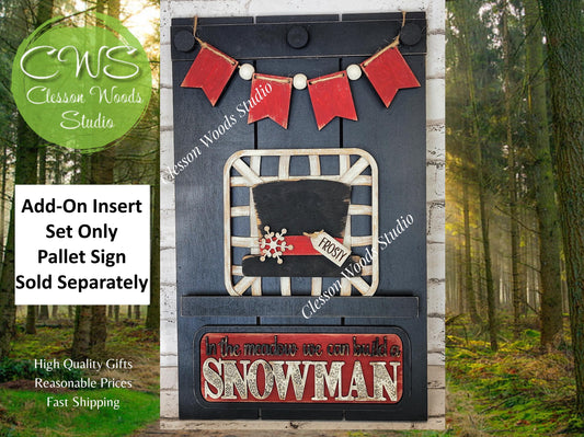 Snowman Hat Tobacco Basket 3 Piece Set for Pallet Sign