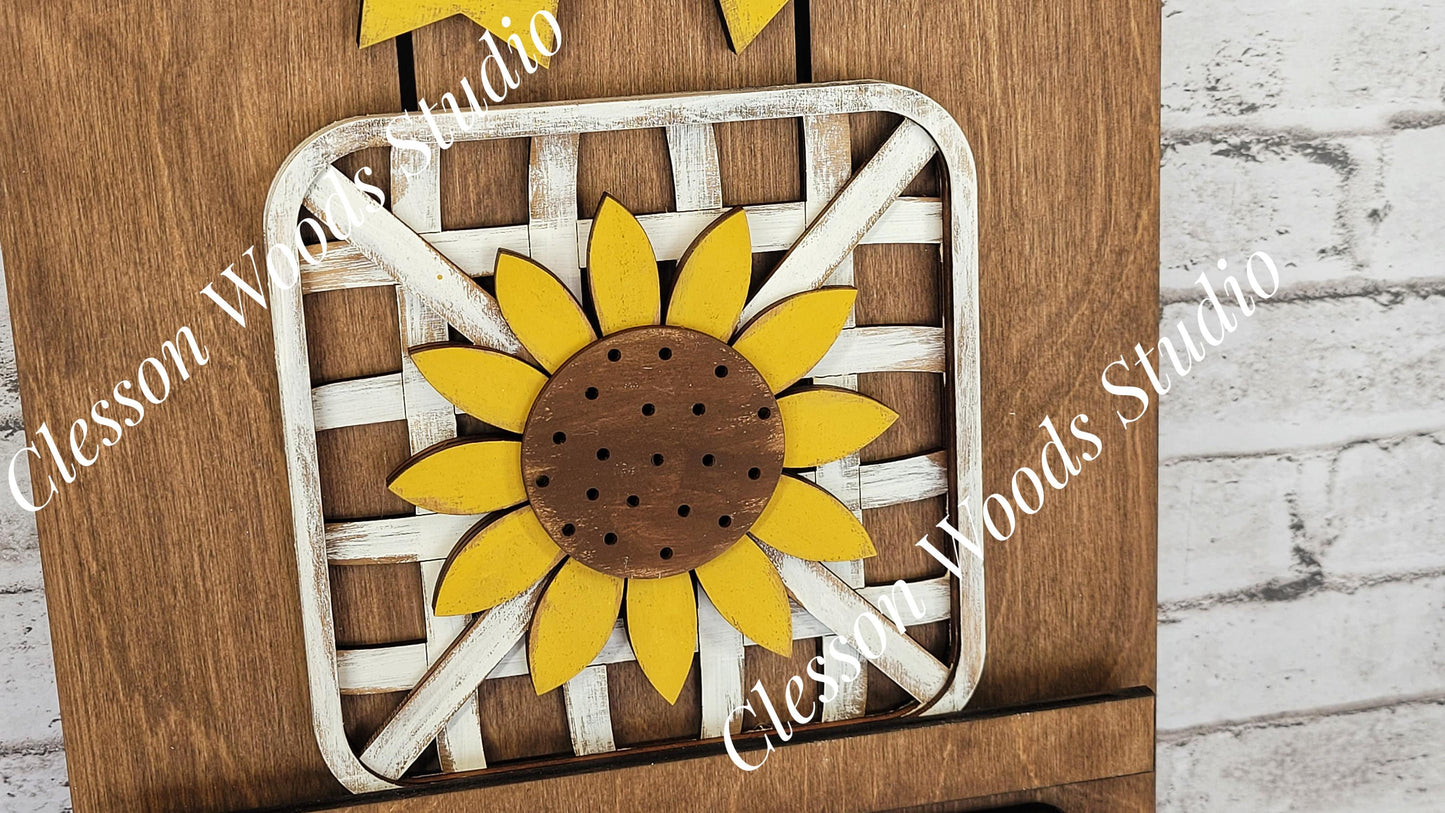 Sunflower Tobacco Basket 3 Piece Set for Pallet Sign