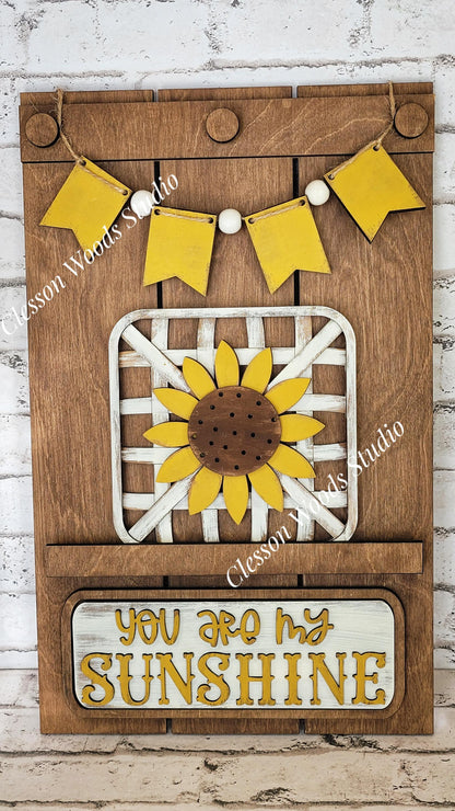 Sunflower Tobacco Basket 3 Piece Set for Pallet Sign