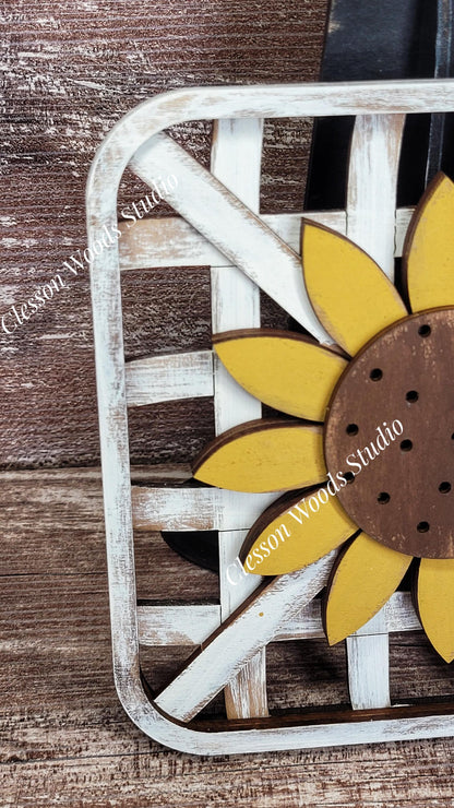 Sunflower Set Stained Stand Tobacco Basket Sign Post and Sign