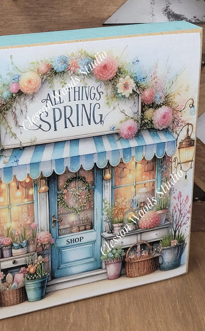 Spring Shops Collection #6 Wood Block Sign