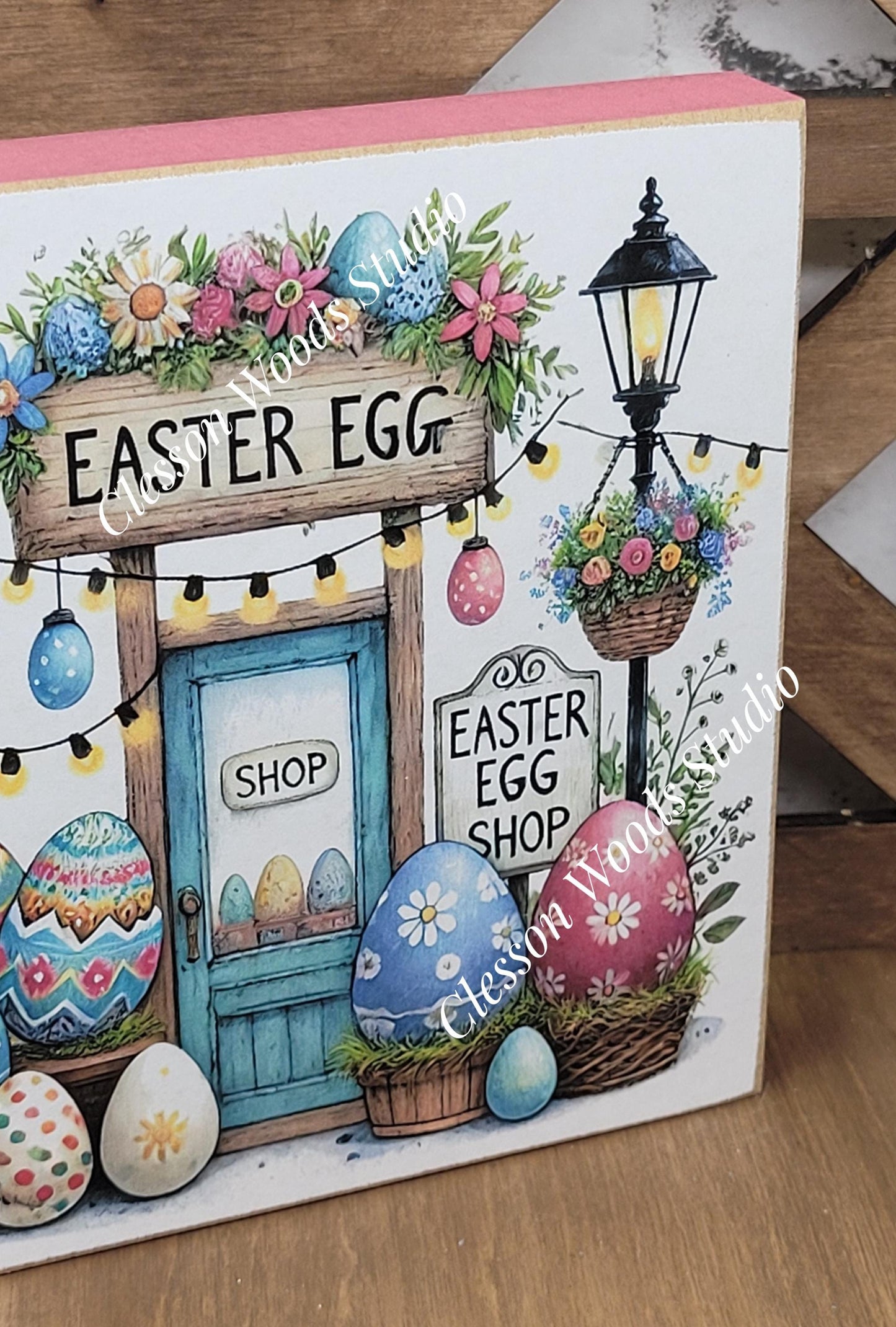 Easter Shops Collection #2 Wood Block Sign
