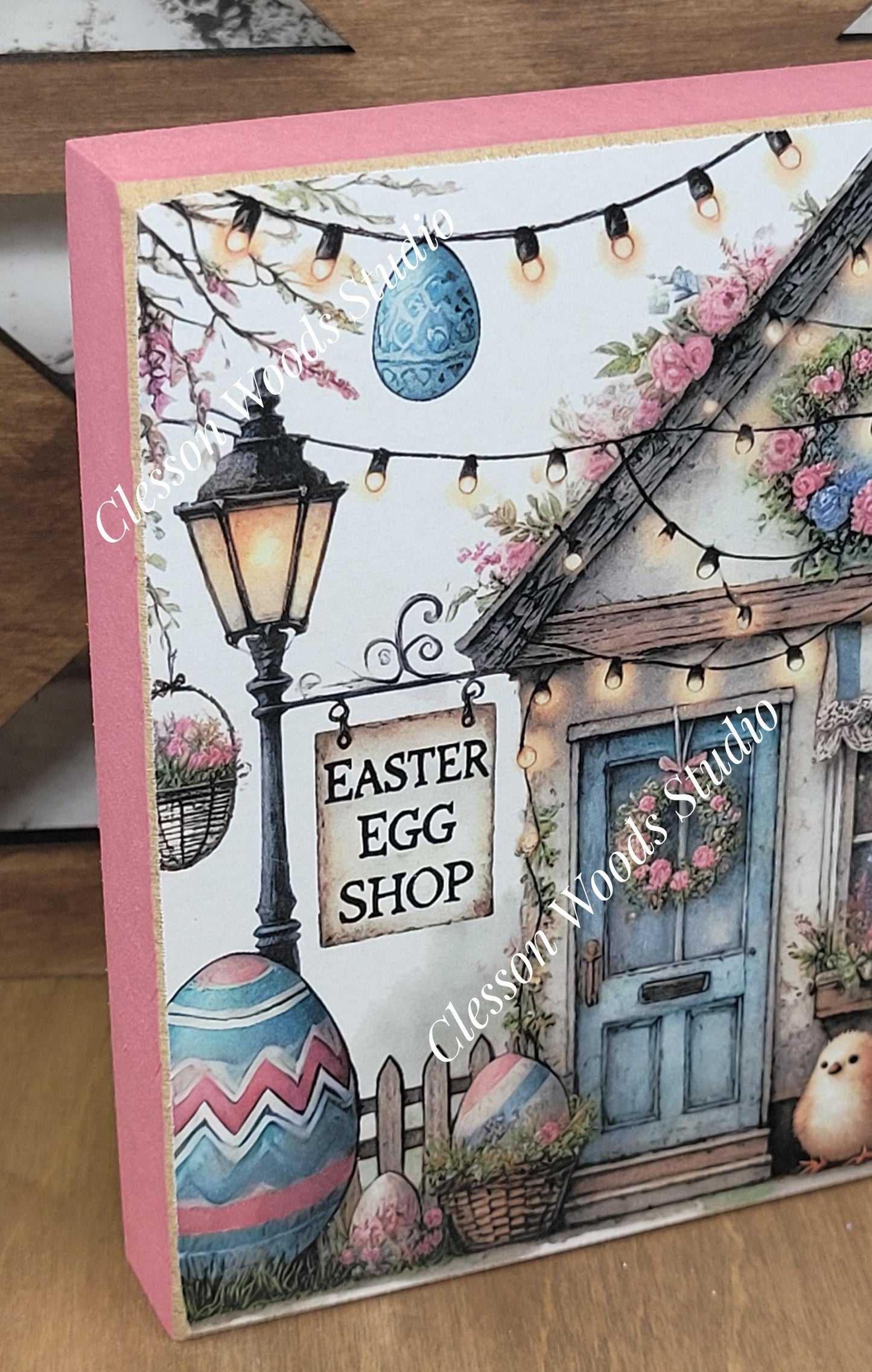 Easter Shops Collection #3 Wood Block Sign