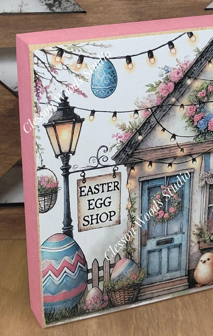 Easter Shops Collection #3 Wood Block Sign