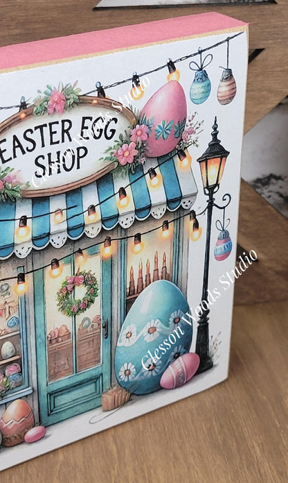 Easter Shops Collection #4 Wood Block Sign
