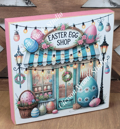 Easter Shops Collection #4 Wood Block Sign