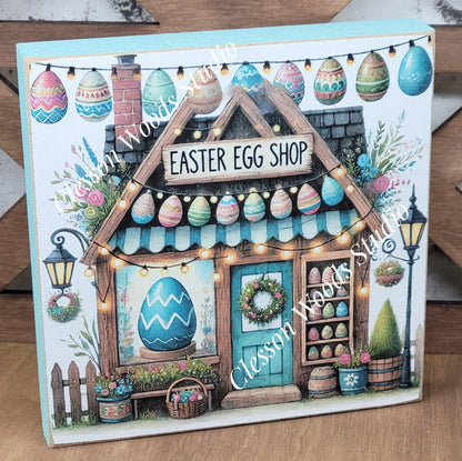 Easter Shops Collection #5 Wood Block Sign