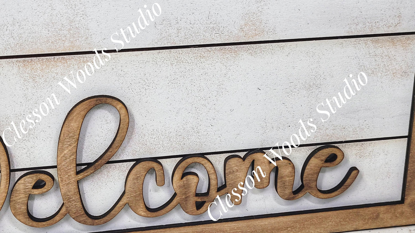 Welcome Banner Sign Holder for Interchangeable Mini Banners