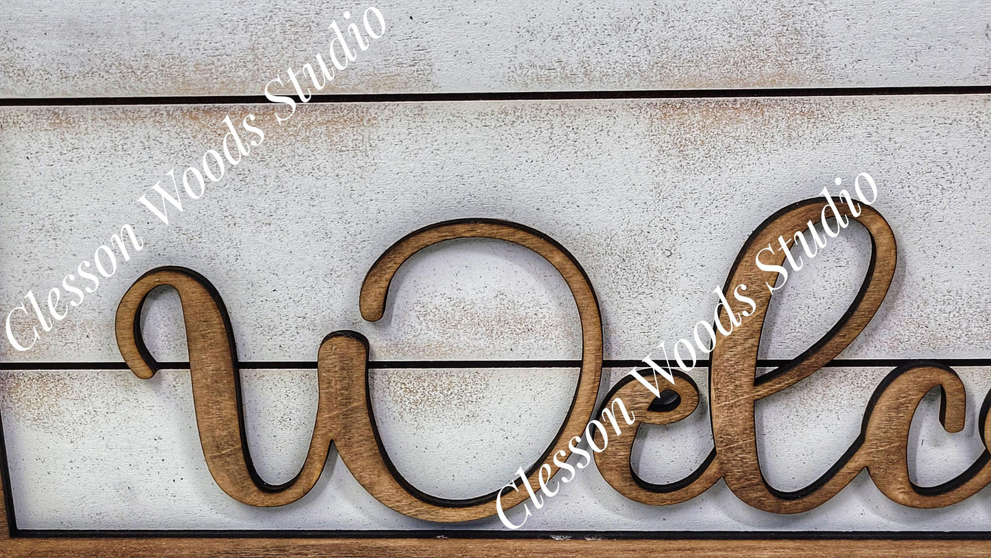 Welcome Banner Sign Holder for Interchangeable Mini Banners