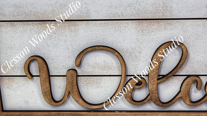 Welcome Banner Sign Holder for Interchangeable Mini Banners
