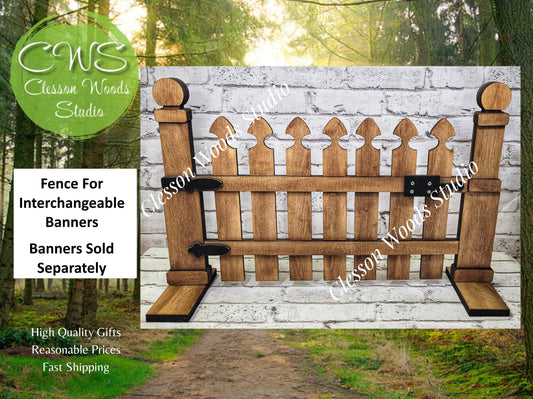 Fence Banner Sign Holder for Interchangeable Mini Banners